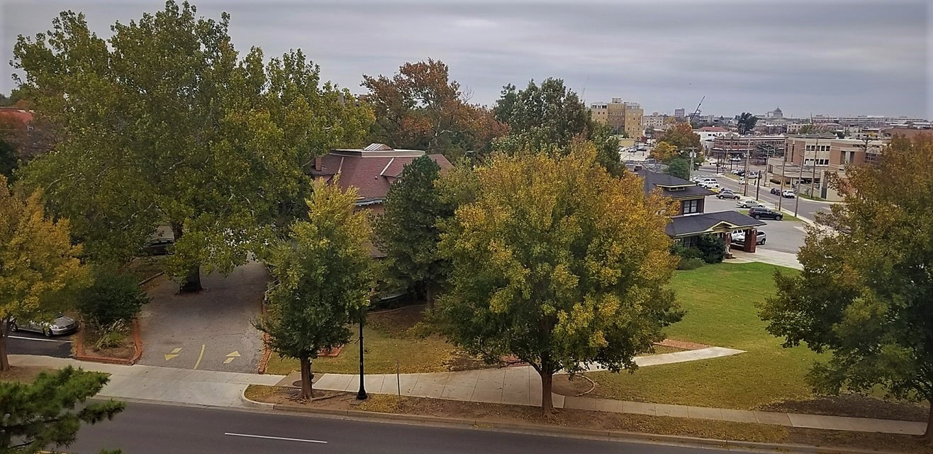 Aerial view of the Midtown Oklahoma City neighborhood surrounding the office